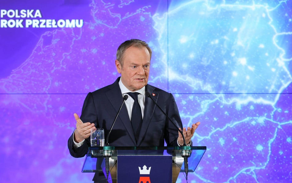 Premier Donald Tusk podczas wydarzenia "Polska. Rok przełomu",