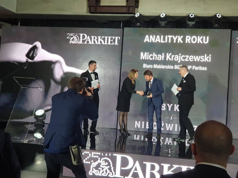 Zwycięzcą w kategorii „Analityk roku" został Michał Krajczewski, Biuro Maklerskie BGŻ BNP Paribas