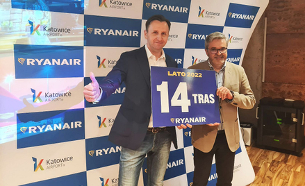 Plany Ryanaira ogłosili na konferencji prezes tej linii lotniczej w Polsce Michał Kaczmarzyk (z lewe