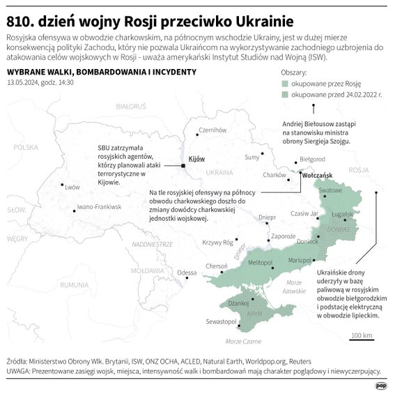 Tak wyglądała sytuacja na froncie w 810 dniu wojny