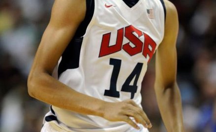Anthony Davis, grający w meczu przeciwko Dominikanie w Las Vegas