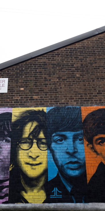 Mural The Beatles w Liverpoolu.