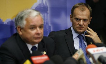 Prezydent Lech Kaczyński i premier Donald Tusk.