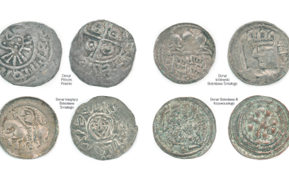 Awersy i rewersy na monetach pierwszych Piastów