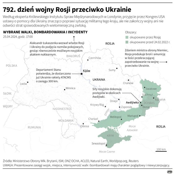Tak wyglądała sytuacja na Ukrainie w 792. dniu wojny