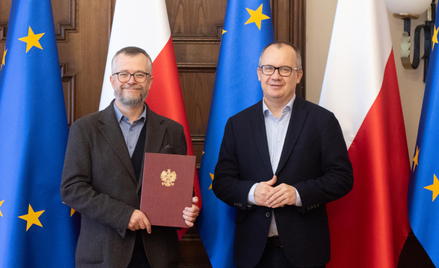 Jarosław Gwizdak i minister sprawiedliwości Adam Bodnar