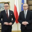 Marszałek Sejmu Szymon Hołownia i minister sprawiedliwości Adam Bodnar