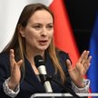 Minister funduszy i polityki regionalnej Katarzyna Pełczyńska-Nałęcz podczas konferencji prasowej w 