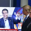 Prezydent USA Donald Trump i wiceprezydent Mike Pence oglądają w telewizji Andrew Cuomo, gubernatora