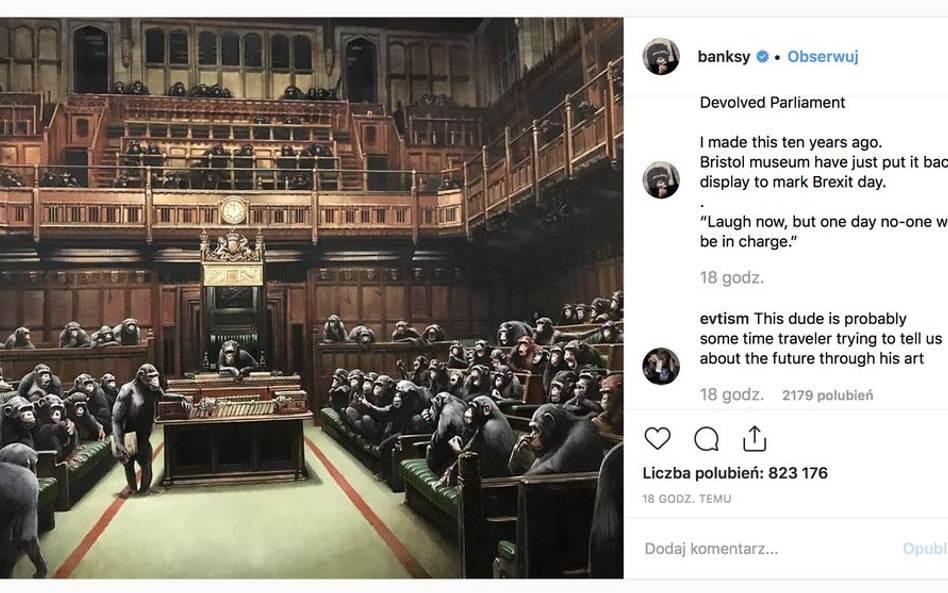 Banksy komentuje brexit? Posłów zastąpiły szympansy