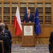 Karol Nawrocki w czasie wykładu na Uniwersytetu Karola w Pradze