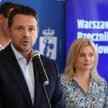 Przewodnicząca Komisji Edukacji Rady m.st. Warszawy Dorota Łoboda oraz prezydent Warszawy Rafał Trza