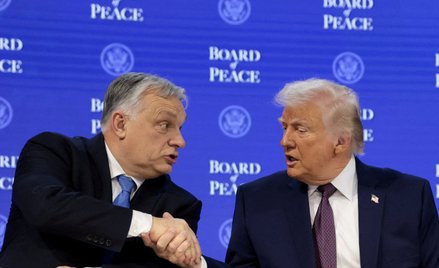 Prezydent USA Donald Trump i premier Węgier Viktor Orbán podczas 56. Światowego Forum Ekonomicznego 