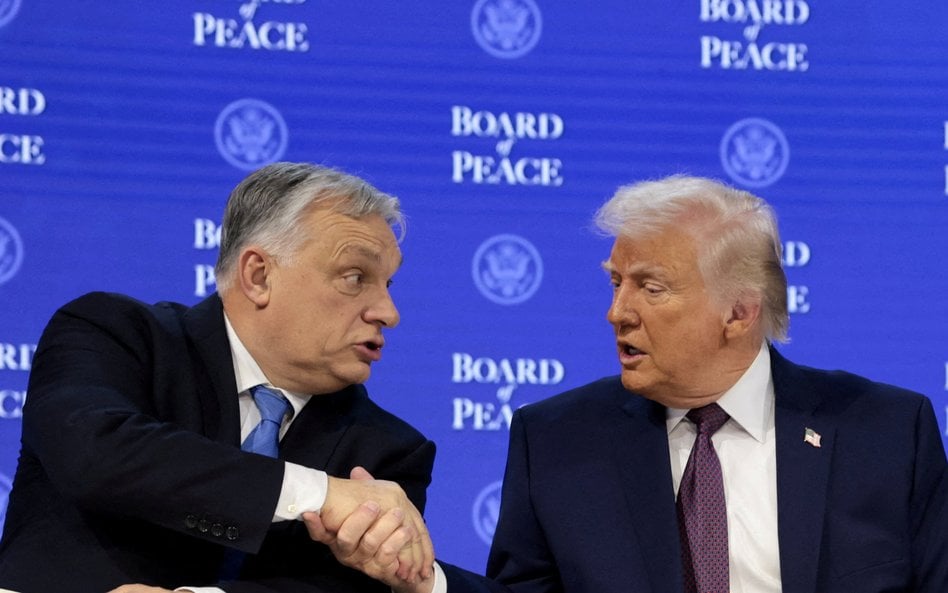 Prezydent USA Donald Trump i premier Węgier Viktor Orbán podczas 56. Światowego Forum Ekonomicznego 