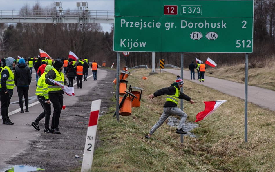 Protestujący rolnicy w rejonie Dorohuska