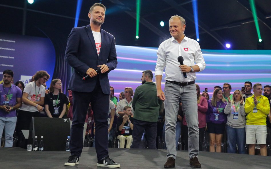 Rafał Trzaskowski i Donald Tusk wystąpili wspólnie podczas pierwszego dnia Campusu