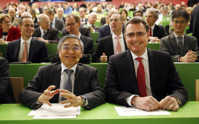 Haruhiko Kuroda, prezes BOJ i Thomas Jordan, prezes SNB