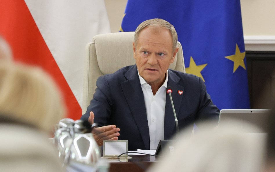 Warszawa, 24.09.2024. Premier Donald Tusk podczas posiedzenia rządu w siedzibie Kancelarii Prezesa R