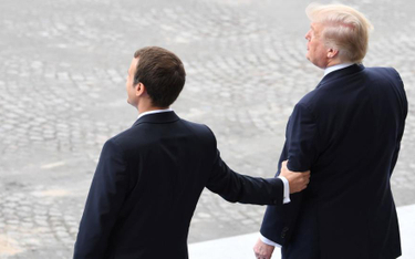 Prezydent Francji Emmanuel Macron i prezydent USA Donald Trump