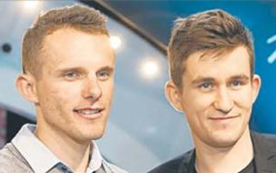 Rafał Majka (z lewej) i Michał Kwiatkowski spotkali się w Warszawie podczas podsumowania Tour de Pol