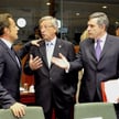 Prezydent Francji Nicolas Sarkozy, Premier Luksemburga Jean-Claude Juncker i premier Wielkiej Brytan