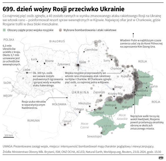 Tak wyglądała sytuacja na ukraińskim froncie w 699 dniu wojny
