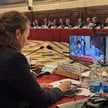 Maria Ejchart, podsekretarz stanu w Ministerstwie Sprawiedliwości, podczas wystąpienia na posiedzeni
