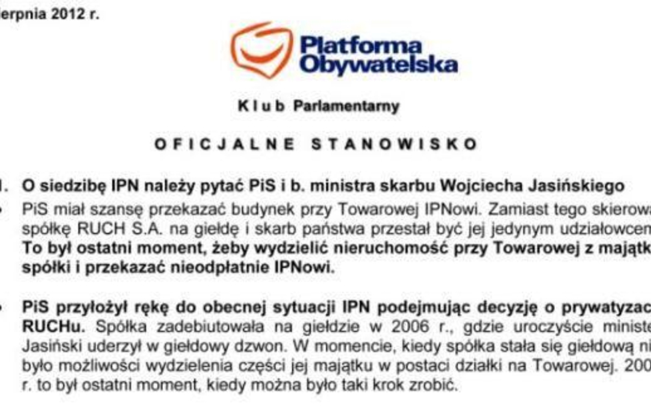 Co mają mówić posłowie PO