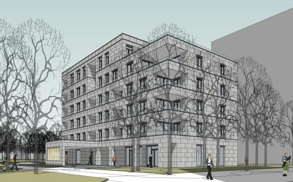 Inne ujęcie planowanego przez SBM "Torwar" gmachu