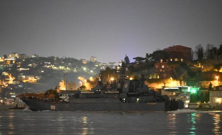 Rosyjski desantowiec na wodach Morza Czarnego