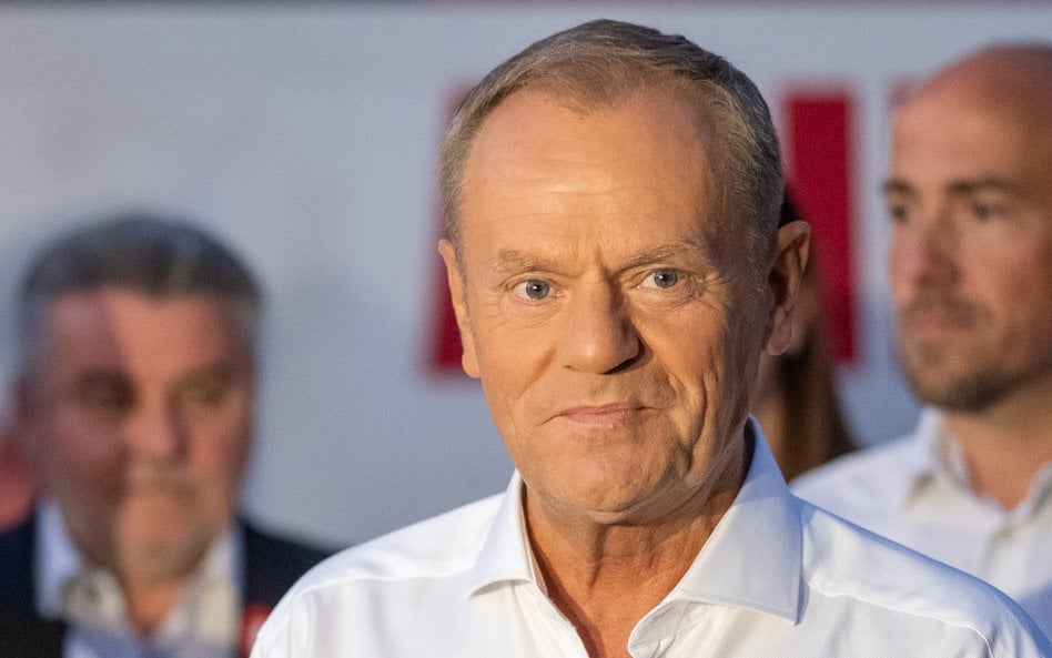 Donald Tusk, przewodniczący Platformy Obywatelskiej, kandydat Koalicji Obywatelskiej, Polski 2050, P