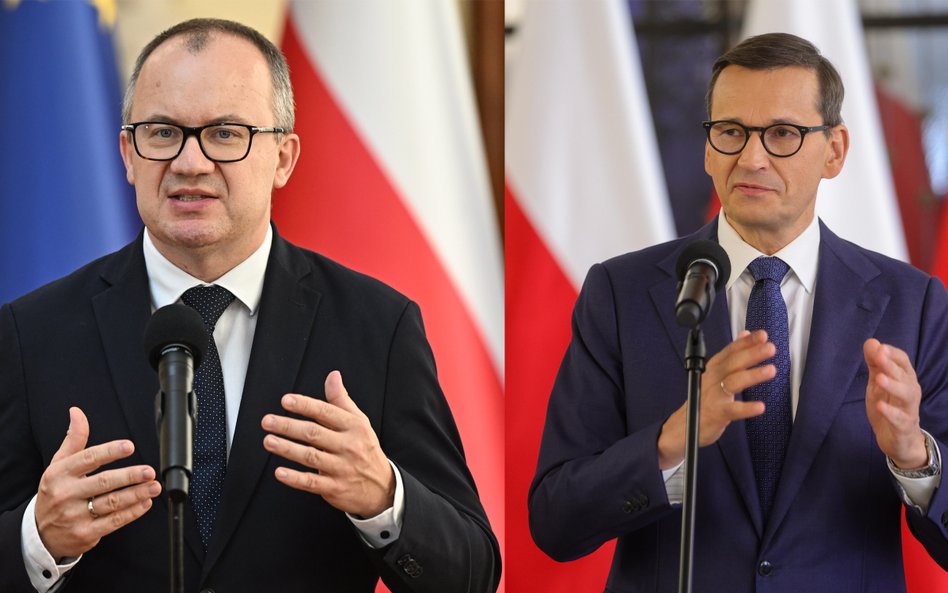 Minister sprawiedliwości Adam Bodnar, były premier Mateusz Morawiecki