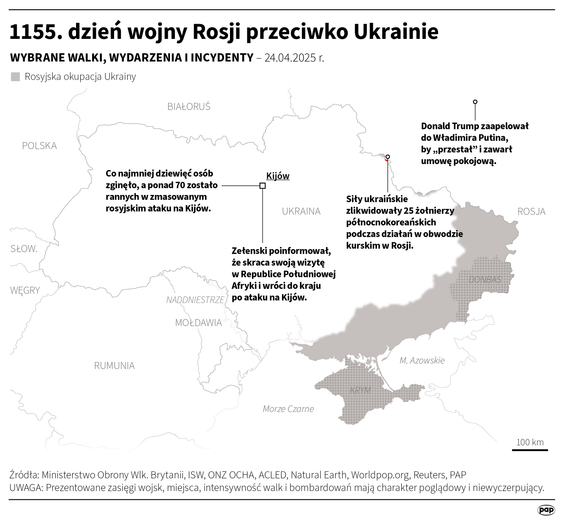 Tak wyglądała sytuacja na froncie 24 kwietnia