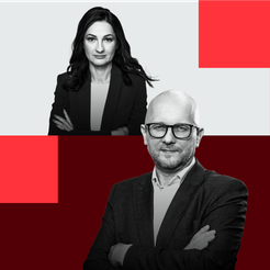 Marzena Tabor-Olszewska, redaktor prowadząca „Rzeczpospolitej” i Andrzej Andrysiak, szef pionu wydar