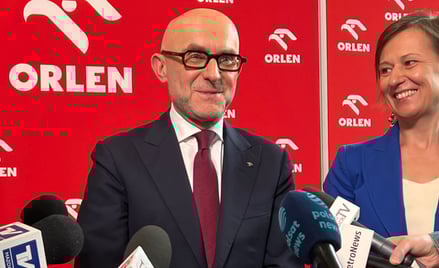 Prezes Orlenu Ireneusz Fąfara i wiceprezes Magdalena Bartoś