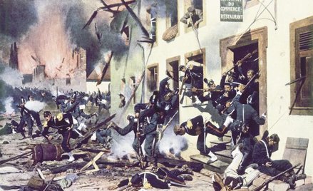 Walki o Bazeilles, gdzie Francuzi stawili pruskim oddziałom zacięty opór