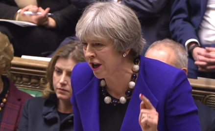 Premier Theresa May podczas debaty w Izbie Gmin.