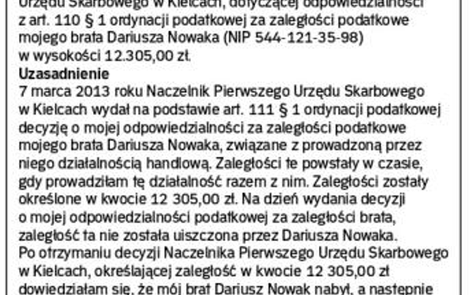 Wzór wniosku o zmianę decyzji ostatecznej