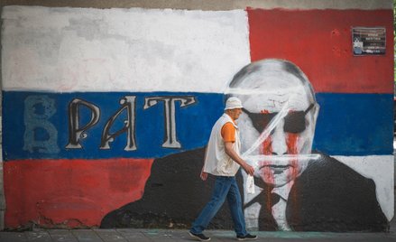 Mural w Belgradzie, stolicy Serbii