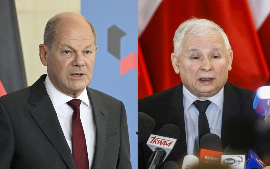 Olaf Scholz i Jarosław Kaczyński