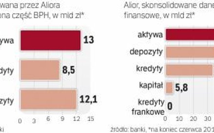 Alior po fuzji z bph zwiększy aktywa do ponad 60 mld zł, przejęcie Raiffeisena dołożyłoby ok. 41 mld