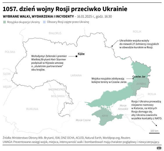 Tak wyglądała sytuacja na froncie 16 stycznia