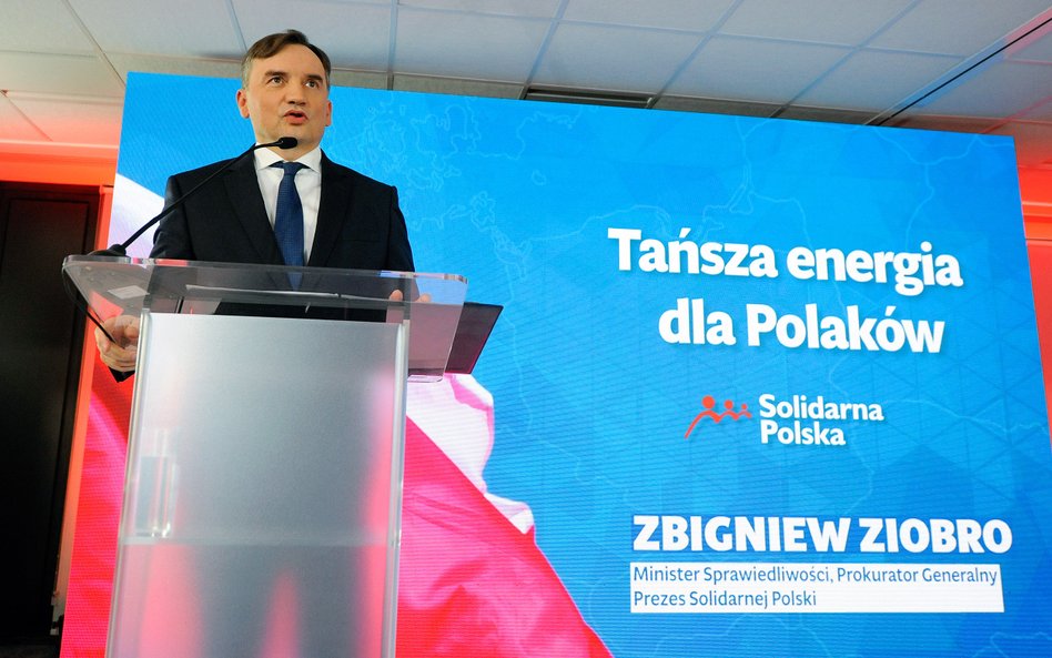 Lider Solidarnej Polski Zbigniew Ziobro na konwencji "Tańsza energia dla Polaków"