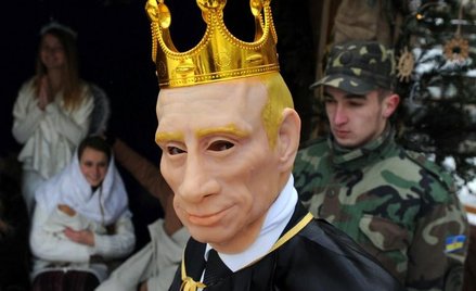 Putin jako król Herod podczas obchodów prawosławnego Bożego Narodzenia na Ukrainie