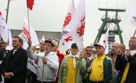 Protest górników