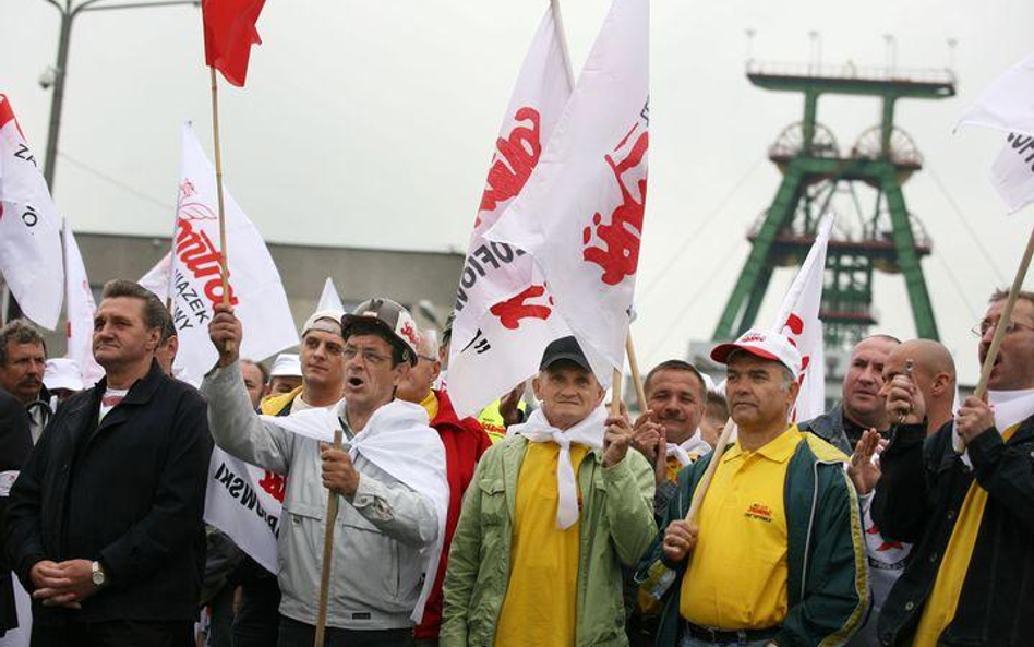 Protest górników