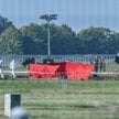 Miejsce katastrofy F-16 na terenie 42. Bazy Lotnictwa Szkolnego w Radomiu. Podczas ćwiczeń przed pok