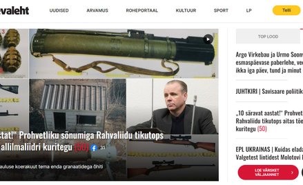 Strona internetowa dziennika "Eesti Päeveleht"