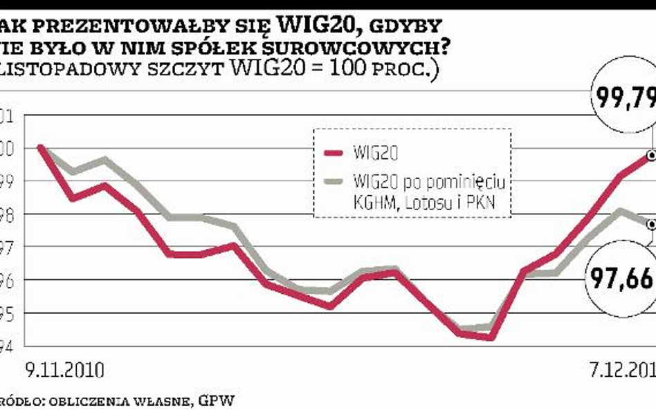 WIG20 zaatakował szczyt dzięki surowcom