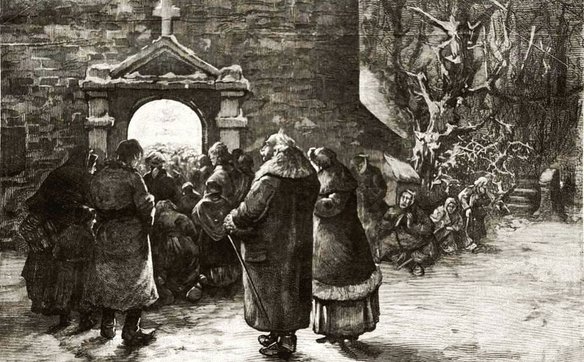 Msza Pasterska w Polsce w XIX wieku. Rysunek Apoloniusza Kędzierskiego ("Tygodnik Ilustrowany” 1882)